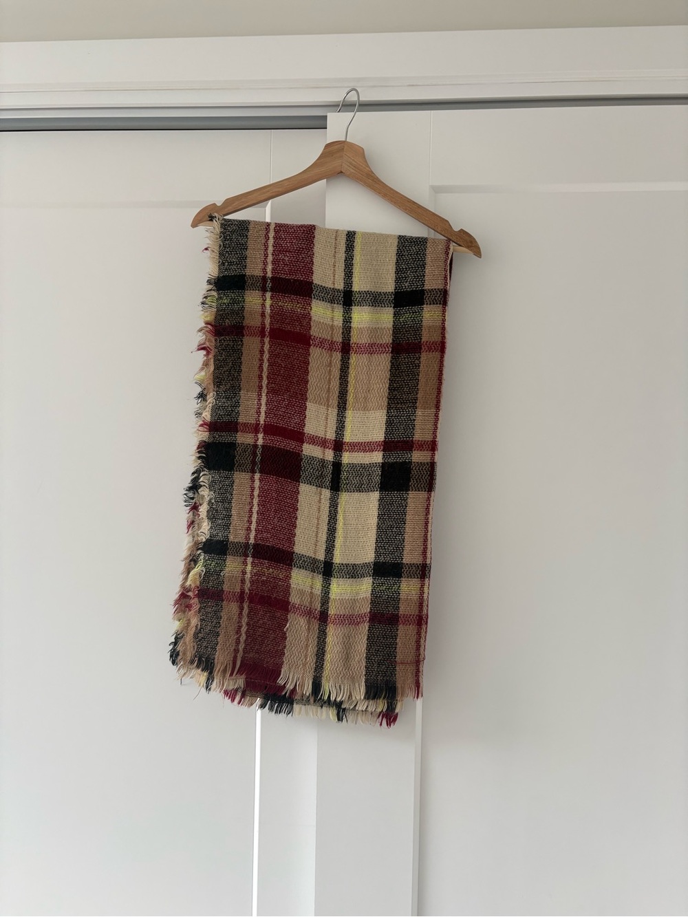 Cozy Plaid Fringe Blanket Scarf Burreberry like pattern